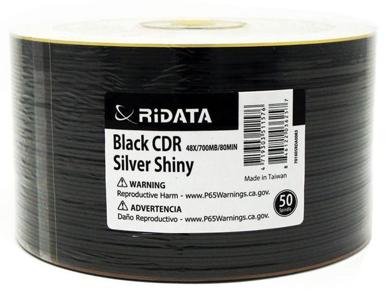 Ritek Ridata CD-R Media Ritek Ridata 48X Black Bottom CD-R 80min 700MB Shiny Silver