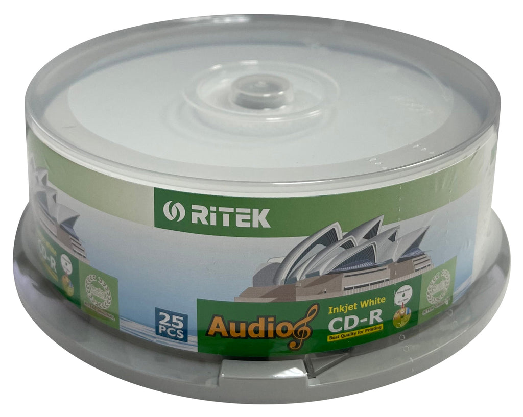 Ritek Ridata Digital Audio CDR Media Ritek Ridata 40X Digital Audio Music CD-R 80min 700MB White Inkjet Hub