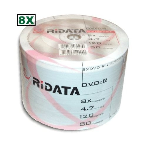 Ritek Ridata Discontinued Ritek Ridata 8X DVD-R 4.7GB White Inkjet Hub Printable [Discontinued]