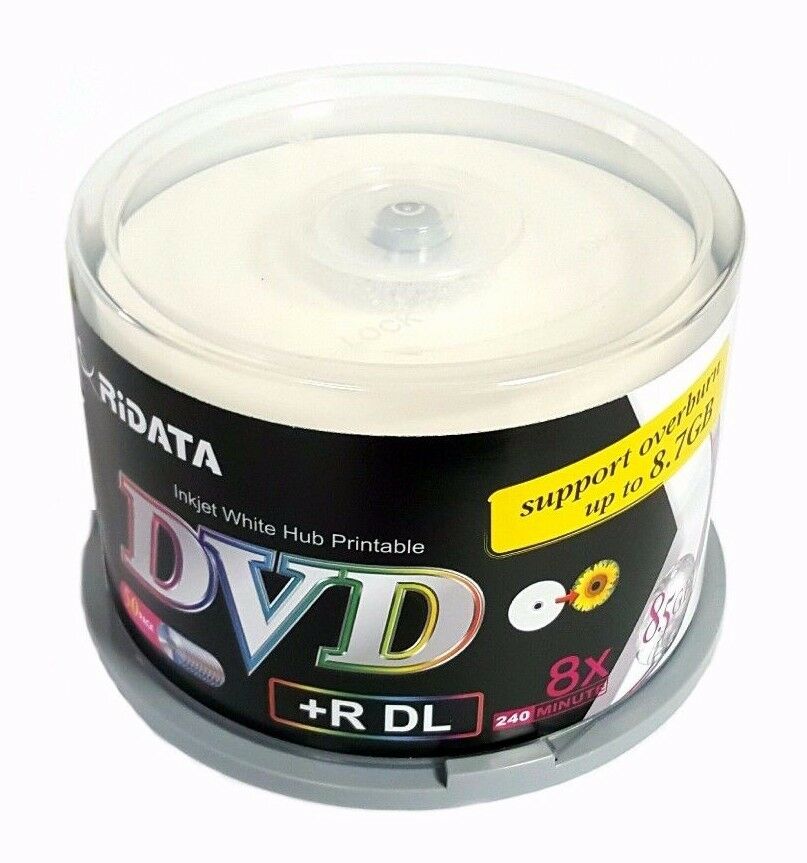 Ritek Ridata Discontinued Ritek Ridata Double Layer 8.5GB 8X DVD+R DL White Inkjet [Discontinued]