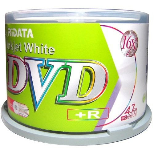 Ritek Ridata DVD+R Media Ritek Ridata 16X DVD+R 4.7GB White Inkjet