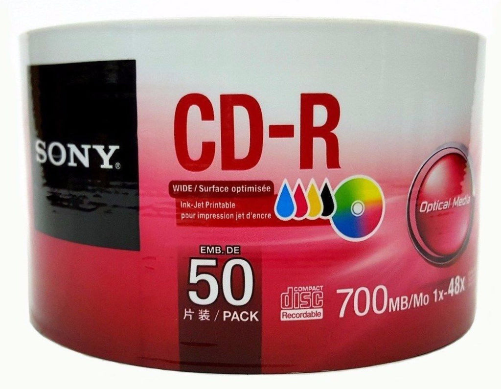 Sony Discontinued Sony 48x CD-R 80min 700MB White Inkjet Hub [Discontinued]