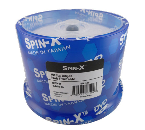 Spin-X Discontinued Spin-X 8X DVD-R 4.7GB White Inkjet Hub [Discontinued]