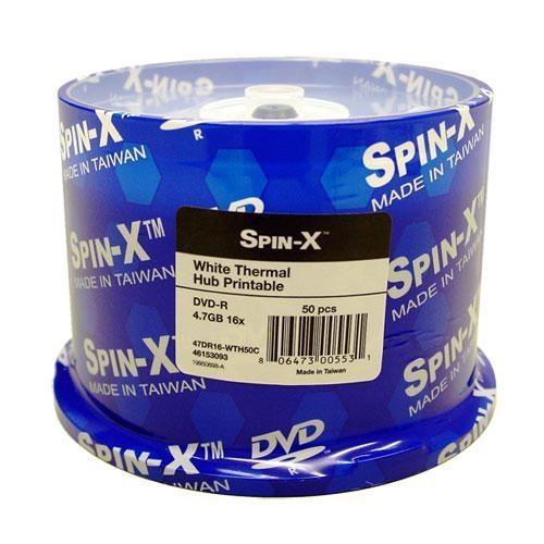 Spin-X DVD-R Media Spin-X 16X DVD-R 4.7GB White Thermal Hub (Everest Compatible)