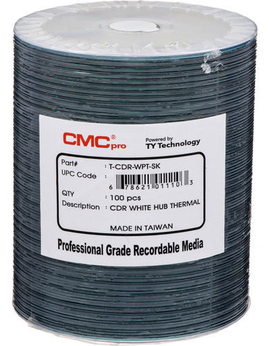 Taiyo Yuden Discontinued CMC Pro Taiyo Yuden 48X CDR (CD-R) 80min 700MB White Thermal Hub Printable [Discontinued]