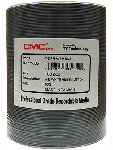 Taiyo Yuden Discontinued CMC Pro Taiyo Yuden 8X DVD+R 4.7GB White Inkjet Hub Printable [Discontinued]