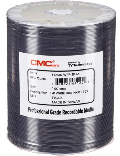 Taiyo Yuden DVD-R Media CMC Pro Taiyo Yuden 16X DVD-R 4.7GB White Inkjet Hub Printable